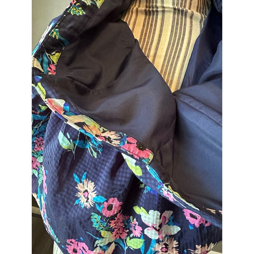 Vintage Candie’s Floral Sundress Navy Blue Fit & Flare Dress Size XL - Picture 6 of 9
